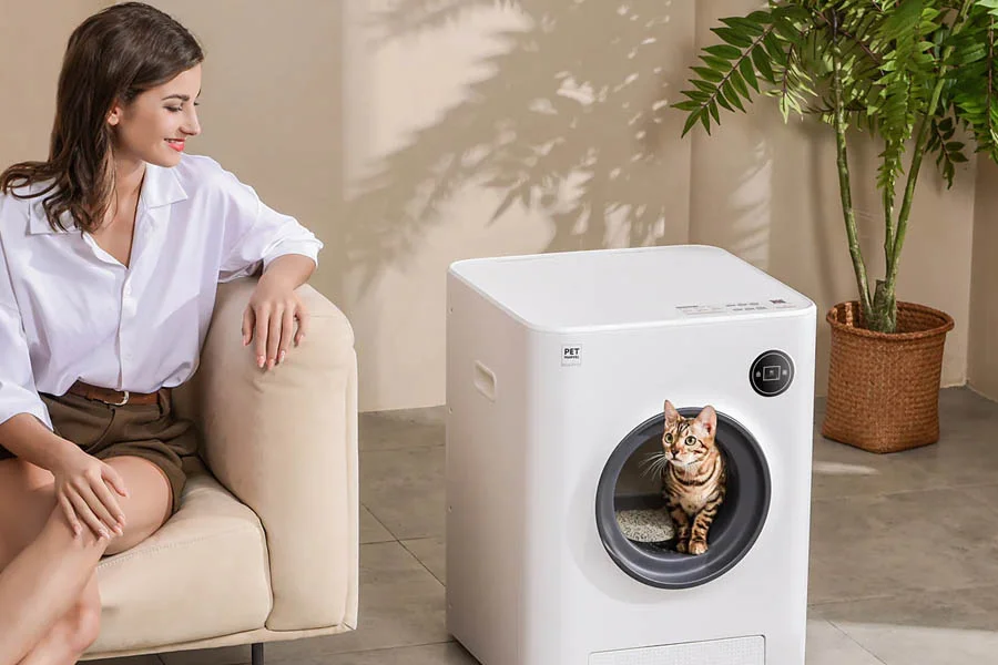 rotating cat litter box